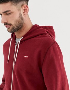 Худи на молнии с маленьким логотипом бренда Levis - original-Красный Levis®