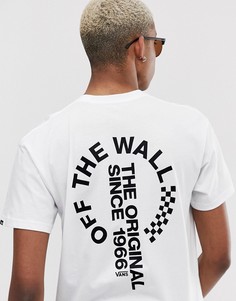Белая футболка с принтом на спине Vans Distort-Белый