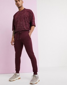 Бордовые джоггеры скинни ASOS DESIGN-Красный