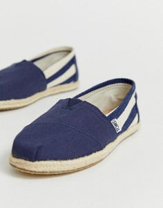 Темно-синие эспадрильи в полоску TOMS-Темно-синий