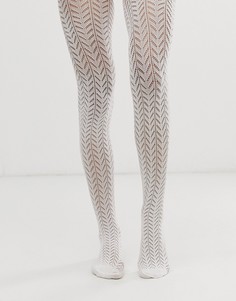 Ажурные колготки ASOS DESIGN-Белый