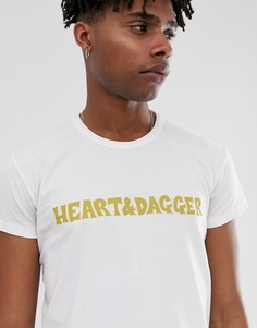 Приталенная футболка с логотипом Heart & Dagger-Белый