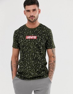 Зеленая футболка с камуфляжным принтом и логотипом Levis-Зеленый Levis®