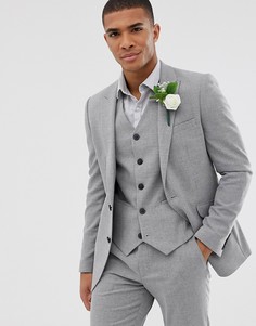 Серый фактурный пиджак приталенного кроя ASOS DESIGN - wedding
