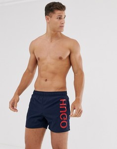 Темно-синие шорты для плавания с логотипом HUGO Saba-Темно-синий