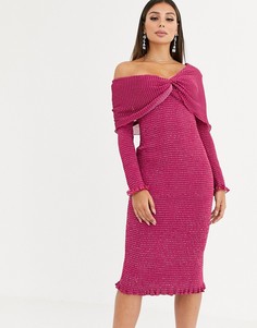 Асимметричное платье миди Talulah-Розовый