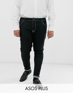 Черные эластичные джинсы в строгом стиле ASOS DESIGN Plus-Черный
