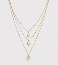 Ярусное ожерелье с подвесками в виде созвездий Reclaimed Vintage inspired-Золотой