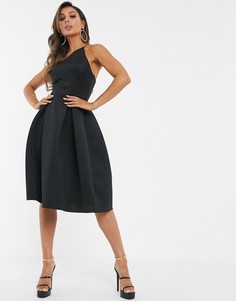 Асимметричное платье миди для выпускного ASOS DESIGN-Черный