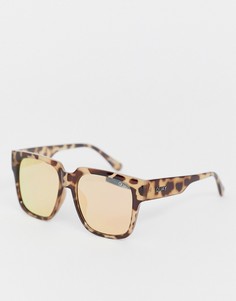 Солнцезащитные oversize-очки в черепаховой оправе Quay Australia-Коричневый