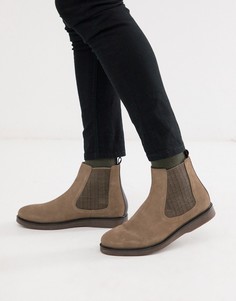 Замшевые серо-коричневые ботинки челси H by Hudson calverston-Коричневый