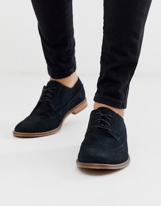 Черные замшевые туфли дерби Burton Menswear-Черный