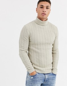 Бежевая обтягивающая водолазка ASOS DESIGN-Желтый
