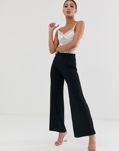 Фактурные брюки с широкими штанинами ASOS DESIGN-Черный