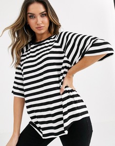 Oversize-футболка в полоску ASOS DESIGN-Мульти