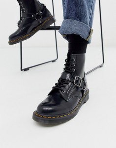 Лакированные ботинки с люверсами и ремешками Dr Martens 1460 - 8 пар люверсов-Черный