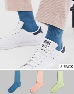 Набор из 3 пар спортивных носков пастельных оттенков ASOS DESIGN - Скидка-Мульти