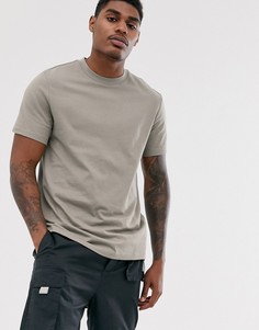 Бежевая футболка из органического хлопка с круглым вырезом ASOS DESIGN-Бежевый