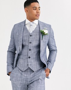 Темно-синий приталенный пиджак ASOS DESIGN wedding