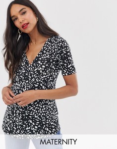 Черный топ с принтом New Look Maternity