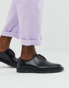 Черные полированные ботинки с 3 парами отверстий для шнурков Dr Martens - Archie-Черный