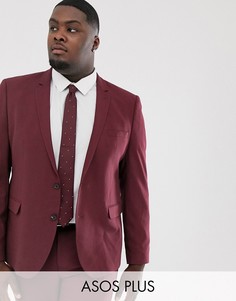 Бордовый приталенный пиджак ASOS DESIGN Plus-Красный