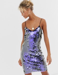 Платье на тонких бретельках с пайетками Glamorous-Фиолетовый
