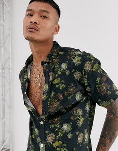 Черная приталенная рубашка ASOS DESIGN-Черный
