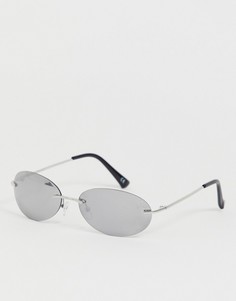 Овальные солнцезащитные очки с зеркальными стеклами ASOS DESIGN-Серебряный