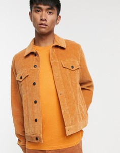 Вельветовая куртка горчичного цвета в стиле вестерн ASOS DESIGN-Желтый