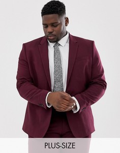 Бордовый приталенный пиджак River Island Big & Tall-Красный
