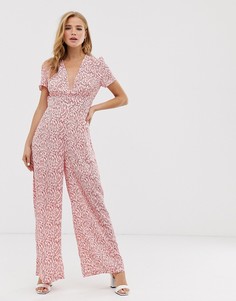 Комбинезон с принтом и запахом Glamorous-Мульти