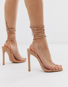 Босоножки с завязками Simmi London Sim-Бежевый
