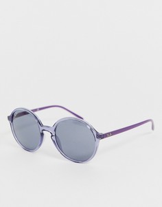 Круглые солнцезащитные очки в сиреневой оправе Ray-Ban 0RB4304-Фиолетовый