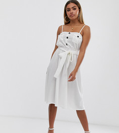Сарафан миди в стиле милитари ASOS DESIGN Petite-Зеленый