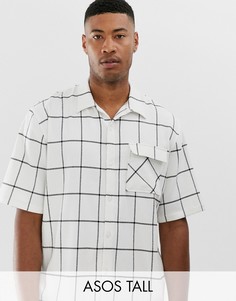 Oversize-рубашка в клетку ASOS DESIGN Tall-Белый