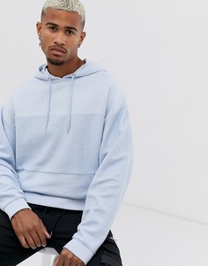 Голубое oversize-худи со вставкой ASOS DESIGN-Синий