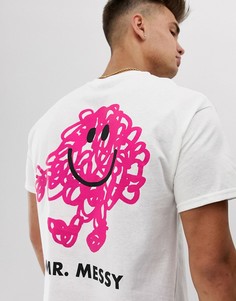 Футболка с принтом на спине Mr. Men Mr. Messy-Белый Poetic Brands