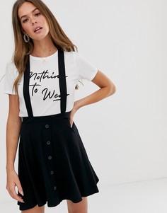 Мини-юбка на пуговицах ASOS DESIGN-Черный