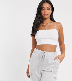 Белый кроп-топ бандо на тонких бретелях ASOS DESIGN Petite