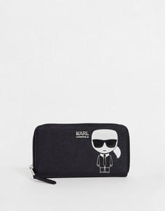 Кошелек на молнии Karl Lagerfeld ikonik-Черный