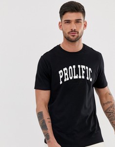 Черная футболка с вышивкой River Island-Черный
