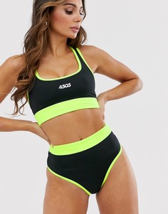 Плавки бикини с завышенной талией ASOS 4505-Черный