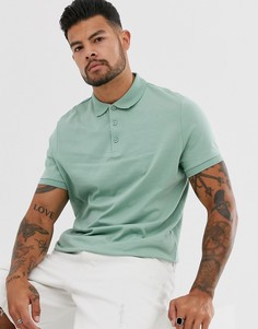 Зеленое трикотажное поло из органического материала ASOS DESIGN-Зеленый