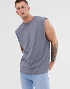 Серая длинная oversize-майка ASOS DESIGN-Серый