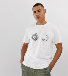 Белая oversize-футболка с принтом солнца и луны Reclaimed Vintage-Белый