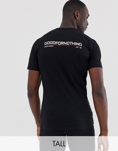 Черная обтягивающая футболка с логотипом на спине Good For Nothing-Черный