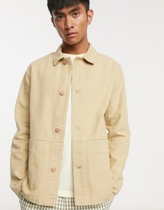 Джинсовая куртка песочного цвета ASOS DESIGN-Светло-бежевый