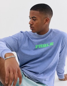 Свободный фиолетовый лонгслив с вышивкой на груди ASOS DESIGN