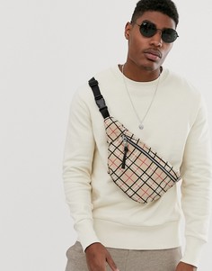 Бежевый свитшот в рубчик ASOS DESIGN